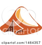 Clipart Of An Orange Tent Royalty Free Vector Illustration