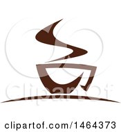 Clipart Of A Brown Hot Steamy Cup Of Coffee Royalty Free Vector Illustration
