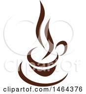 Clipart Of A Brown Hot Steamy Cup Of Coffee Royalty Free Vector Illustration