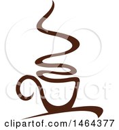 Clipart Of A Brown Hot Steamy Cup Of Coffee Royalty Free Vector Illustration