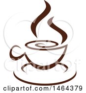 Poster, Art Print Of Brown Hot Steamy Cup Of Coffee