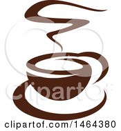 Poster, Art Print Of Brown Hot Steamy Cup Of Coffee