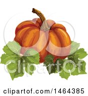 Poster, Art Print Of Pumpkin And Leaves