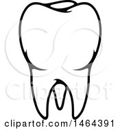 Clipart Of A Black And White Human Tooth Royalty Free Vector Illustration