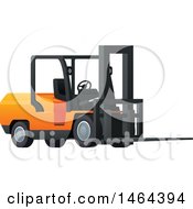 Clipart Of A Forklift Royalty Free Vector Illustration by Vector Tradition SM