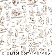 Clipart Of A Seamless Pattern Background Of Pasta Royalty Free Vector Illustration