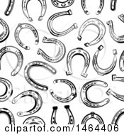 Clipart Of A Seamless Pattern Background Of Horseshoes Royalty Free Vector Illustration