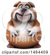 Clipart Of A 3d Bill Bulldog Mascot On A White Background Royalty Free Illustration
