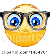 Poster, Art Print Of Happy Yellow Emoji Smiley Face Emoticon Wearing Glasses