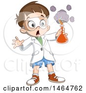 Poster, Art Print Of Boy Holding An Exploding Flask During A Science Experiment