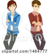 Poster, Art Print Of Gay Teenage Boy Couple Ignoring Each Other After A Break Up