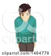 Poster, Art Print Of Asian Teenage Guy Bowing Respectfully