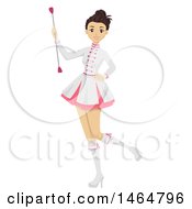 Poster, Art Print Of Teenage Girl Majorette Holding A Baton