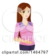 Clipart Of A Teenage Girl With A Bloated Stomach Royalty Free Vector Illustration by BNP Design Studio