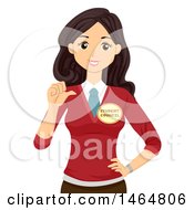 Poster, Art Print Of Teenage Girl Wearing A Student Councel Button And Gesturing To Herself