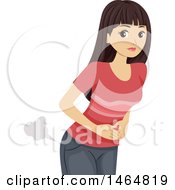 Clipart Of A Teenage Girl Farting Royalty Free Vector Illustration