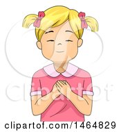 Poster, Art Print Of Blond White Girl Praying