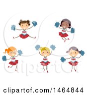 Poster, Art Print Of Group Of Cheerleader Girls