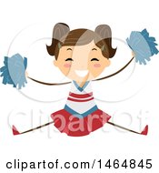 Clipart Of A Happy Energetic Cheerleader Girl Royalty Free Vector Illustration by BNP Design Studio