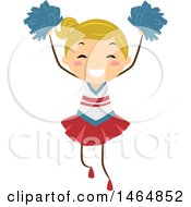 Clipart Of A Happy Energetic Cheerleader Girl Royalty Free Vector Illustration by BNP Design Studio