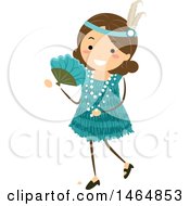 Poster, Art Print Of Flapper Girl In A Teal Dress