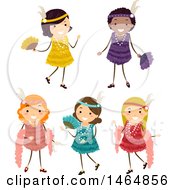 Group Of Girls In Flapper Dresses