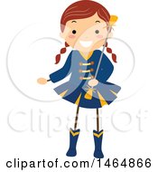 Clipart Of A Majorette Dancer Girl With A Baton Royalty Free Vector Illustration