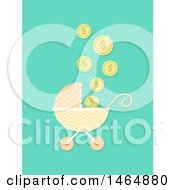 Poster, Art Print Of Baby Stroller With Falling Coins