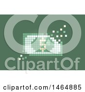 Clipart Of A Pixel Dollar Bill Royalty Free Vector Illustration