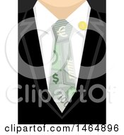 Poster, Art Print Of Closeup Of A Business Man Wearing A Money Tie