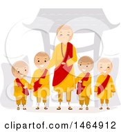 Poster, Art Print Of Group Of Monk Boys And A Man