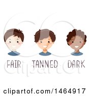 Clipart Of A Group Of Boys With Fair Tanned And Dark Skin Tones Royalty Free Vector Illustration