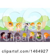 Clipart Of A Group Of School Children Performing An Animal And Insect Play Royalty Free Vector Illustration