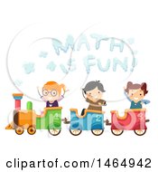 Clipart Of A Group Of School Children Riding A Train Under Math Is Fun Smoke Royalty Free Vector Illustration