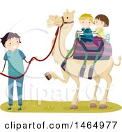 Poster, Art Print Of Boy And Girl Riding A Camel