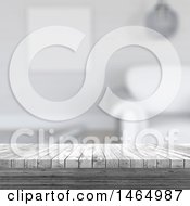 Clipart Of A 3d Wood Surface In A Minimalistic Room Royalty Free Illustration