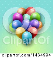 Clipart Of A Group Of 3d Colorful Party Balloons Royalty Free Vector Illustration