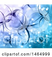 Clipart Of A 3d Background Of Virus Cells On Purple And Blue Royalty Free Illustration