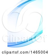 Poster, Art Print Of Blue Wave Background With Text Space On White