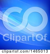 Clipart Of A Blue Flowing Waves Background Royalty Free Vector Illustration