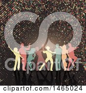 Poster, Art Print Of Group Of Silhouetted Dancers Over Halftone