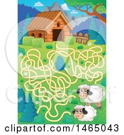 Poster, Art Print Of Maze With Sheep And A Barn