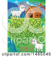 Poster, Art Print Of Maze Of Goats And A Barn