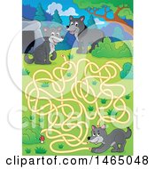 Poster, Art Print Of Maze With Wolves