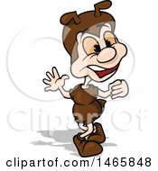 Clipart Of A Friendly Ant Walking Upright And Waving Royalty Free Vector Illustration