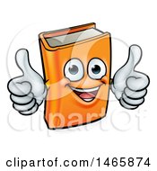 Clipart Of A Happy Book Character Mascot Giving Two Thumbs Up Royalty Free Vector Illustration