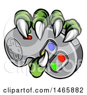 Poster, Art Print Of Green Monster Claws Gripping A Video Game With A Controller