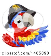 Poster, Art Print Of Scarlet Macaw Pirate Parrot Pointing Around A Sign