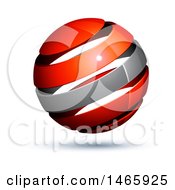 Poster, Art Print Of 3d Silver And Red Globe