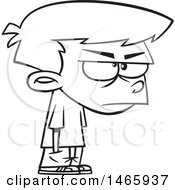 Poster, Art Print Of Cartoon Outline Grumpy Boy